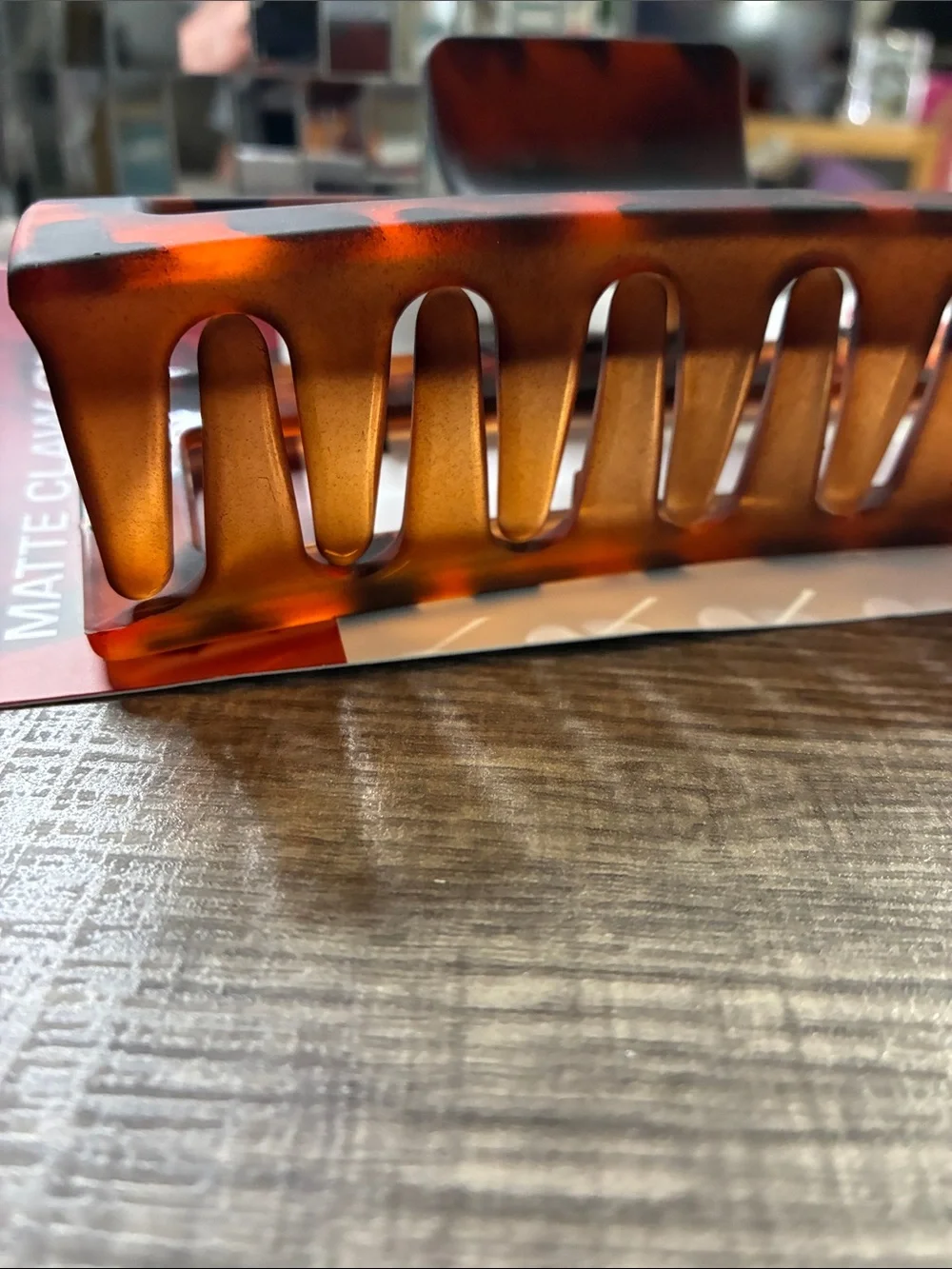 Red Matte Large Tortoiseshell Hair Clip - Red Brand